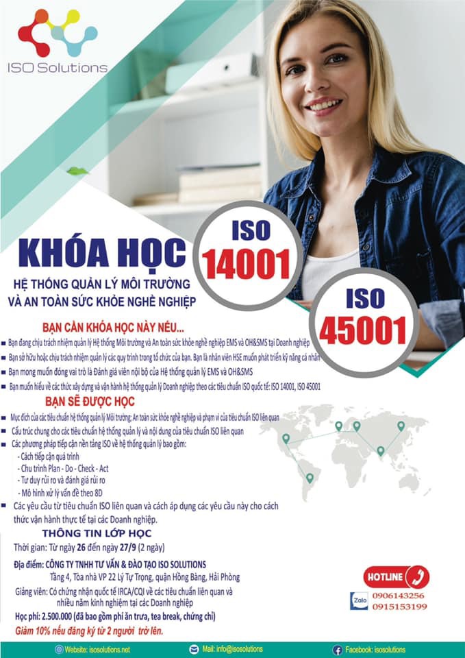 THÔNG BÁO TUYỂN SINH KHÓA HỌC: AN TOÀN, SỨC KHỎE VÀ MÔI TRƯỜNG DOANH NGHIỆP (HSE)