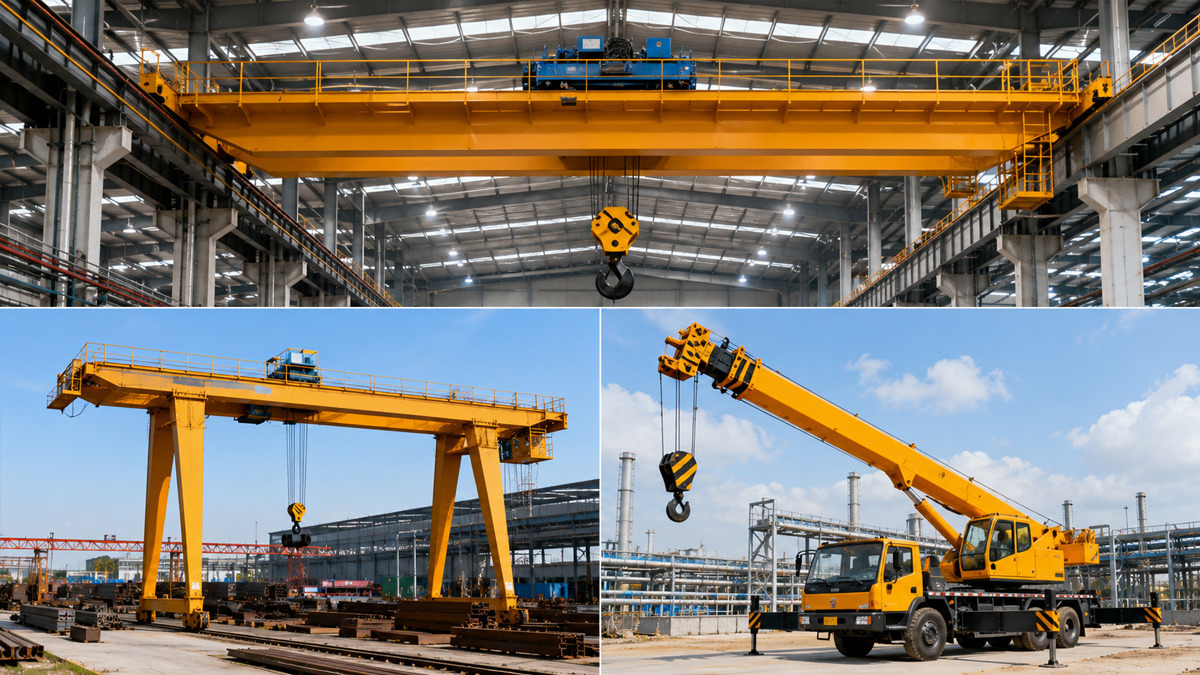 Overhead cranes, gantry cranes, and jib cranes