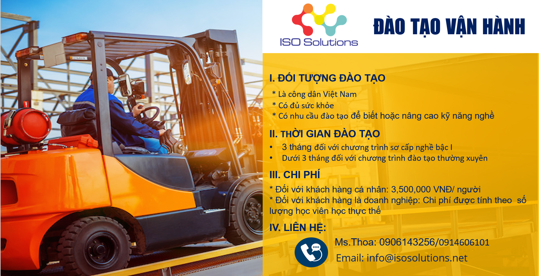 THÔNG BÁO MỞ LỚP ĐÀO TẠO VẬN HÀNH THIẾT BỊ NÂNG/ VẬN HÀNH XE NÂNG HÀNG/ VẬN HÀNH CẦU TRỤC/ THIẾT BỊ ÁP LỰC THÁNG 8/2026